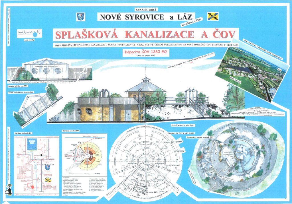 Splašková kanalizace a ČOV, Nové Syrovice a Láz